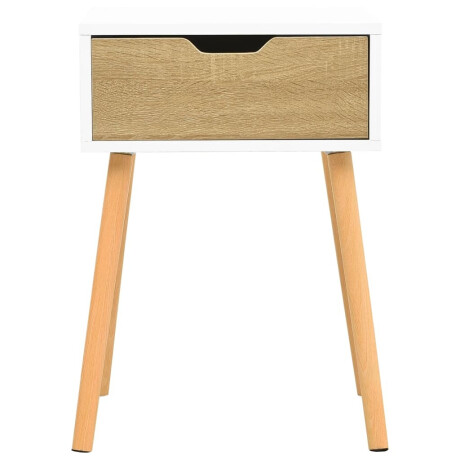 vidaXL Nachtkastje 40x40x56 cm bewerkt hout wit en sonoma eikenkleurig afbeelding3 - 1