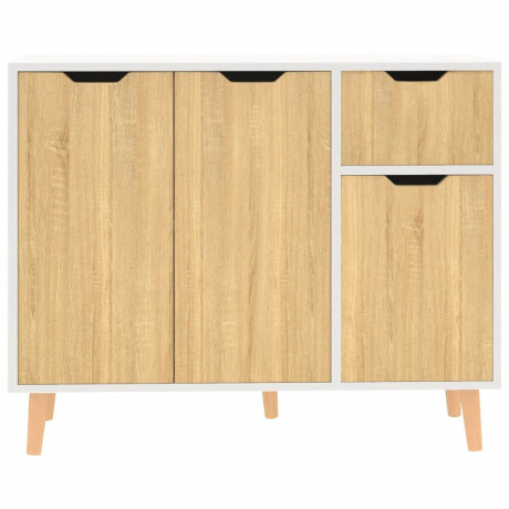 vidaXL Dressoir 90x30x72 cm bewerkt hout wit en sonoma eikenkleurig afbeelding3 - 1