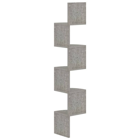 vidaXL Hoekwandschap 19x19x123 cm bewerkt hout betongrijs afbeelding3 - 1