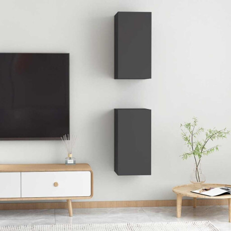 vidaXL Tv-meubels 2 st 30,5x30x60 cm bewerkt hout grijs afbeelding3 - 1