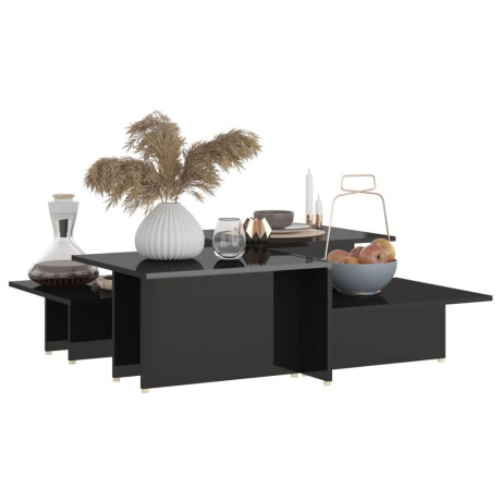 vidaXL Salontafels 2 st 111,5x50x33 cm bewerkt hout hoogglans zwart afbeelding3 - 1