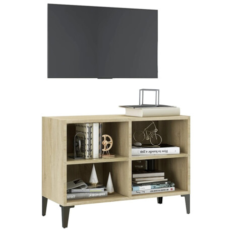 vidaXL Tv-meubel met metalen poten 69,5x30x50 cm sonoma eikenkleurig afbeelding3 - 1
