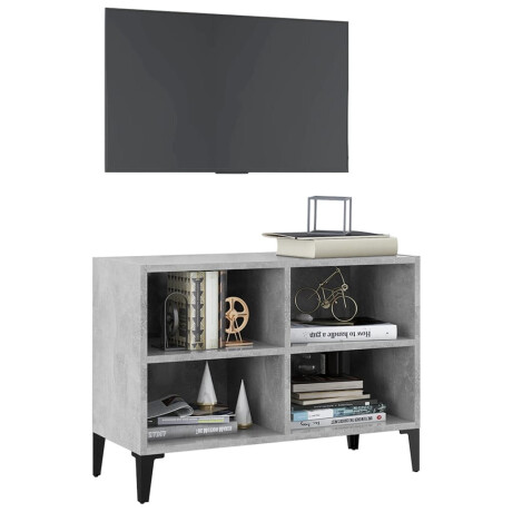 vidaXL Tv-meubel met metalen poten 69,5x30x50 cm betongrijs afbeelding3 - 1