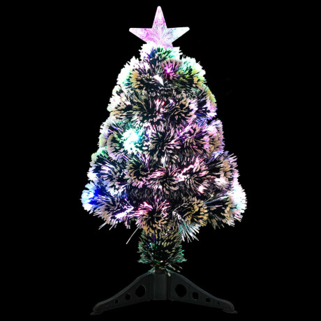 vidaXL Kerstboom met LED 64 cm glasvezel groen en wit afbeelding3 - 1
