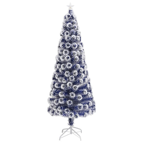 vidaXL Kunstkerstboom met verlichting 240 cm glasvezel wit en blauw afbeelding3 - 1