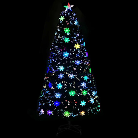 vidaXL Kerstboom met LED-sneeuwvlokken 120 cm glasvezel zwart afbeelding3 - 1