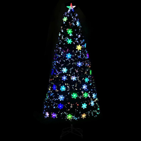 vidaXL Kerstboom met LED-sneeuwvlokken 180 cm glasvezel zwart afbeelding3 - 1