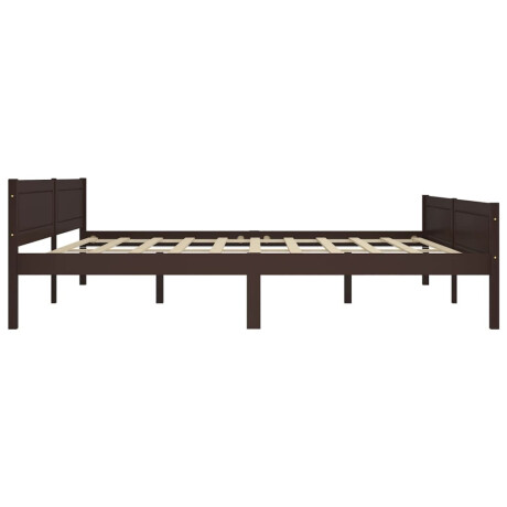 vidaXL Bedframe massief grenenhout donkerbruin 200x200 cm afbeelding3 - 1