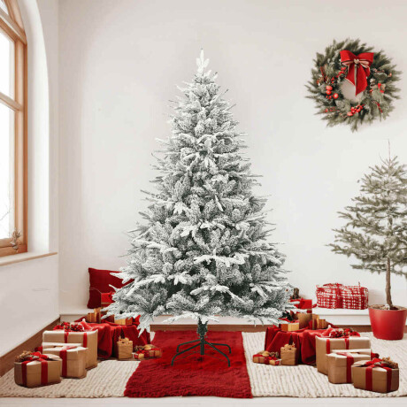 vidaXL Kunstkerstboom met sneeuwvlokken 180 cm PVC en PE groen afbeelding3 - 1