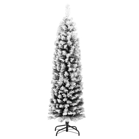 vidaXL Kunstkerstboom met sneeuw smal 120 cm PVC groen afbeelding3 - 1