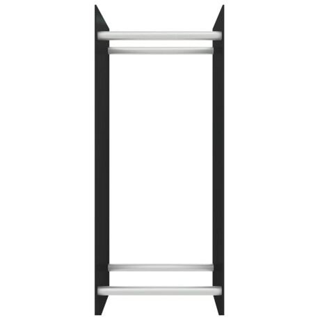 vidaXL Haardhoutrek 40x35x100 cm gehard glas zwart afbeelding3 - 1