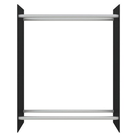 vidaXL Haardhoutrek 80x35x100 cm gehard glas zwart afbeelding3 - 1