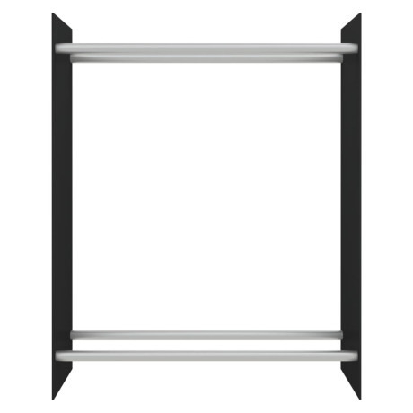 vidaXL Haardhoutrek 80x35x100 cm gehard glas zwart afbeelding3 - 1