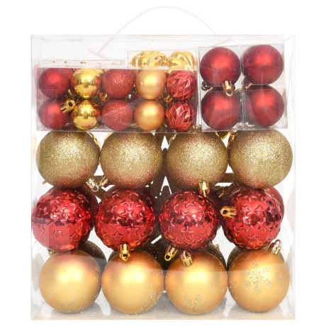 vidaXL 70-delige Kerstballenset goud en rood afbeelding3 - 1
