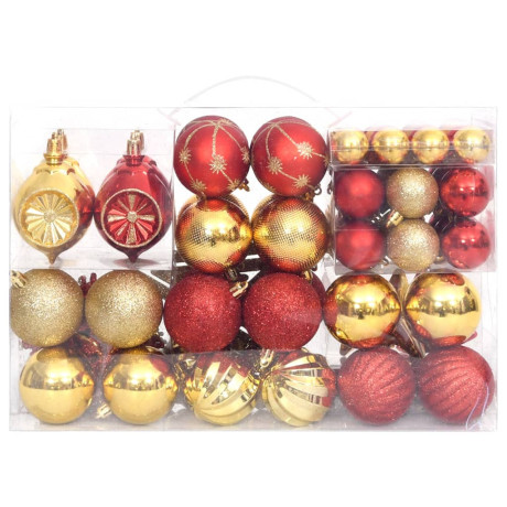 vidaXL 108-delige Kerstballenset goud en rood afbeelding3 - 1