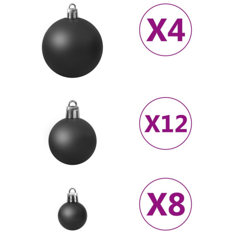 vidaXL 100-delige Kerstballenset zwart afbeelding3 - 1