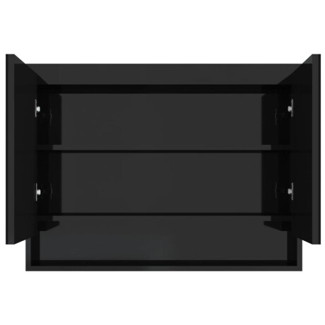 vidaXL Badkamerkast met spiegel 80x15x60 cm MDF glanzend zwart afbeelding3 - 1
