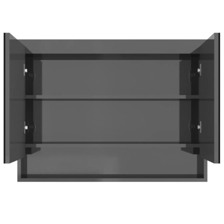 vidaXL Badkamerkast met spiegel 80x15x60 cm MDF glanzend grijs afbeelding3 - 1