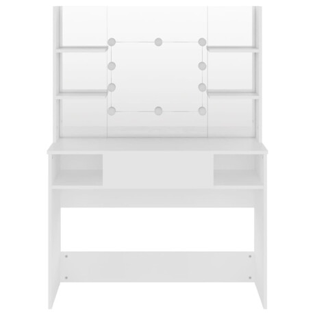 vidaXL Kaptafel met LED-verlichting 100x40x135 cm MDF wit afbeelding3 - 1