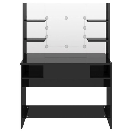 vidaXL Kaptafel met LED-verlichting 100x40x135 cm MDF glanzend zwart afbeelding3 - 1
