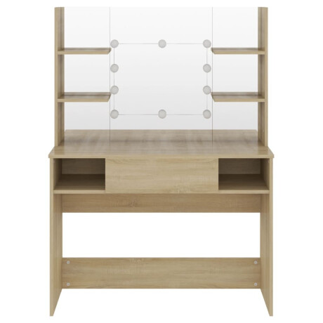 vidaXL Kaptafel met LED-verlichting 100x40x135 cm MDF eikenkleurig afbeelding3 - 1