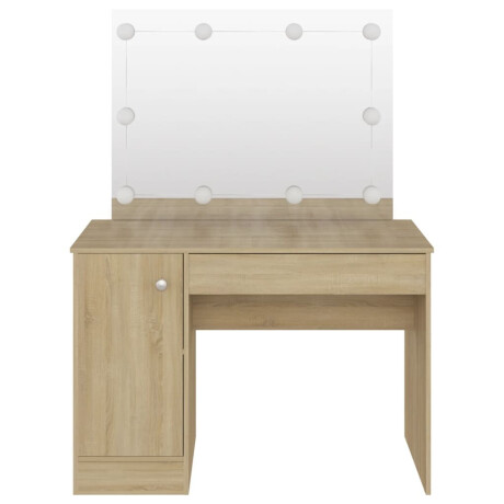 vidaXL Kaptafel met LED-verlichting 110x55x145 cm MDF eikenkleurig afbeelding3 - 1