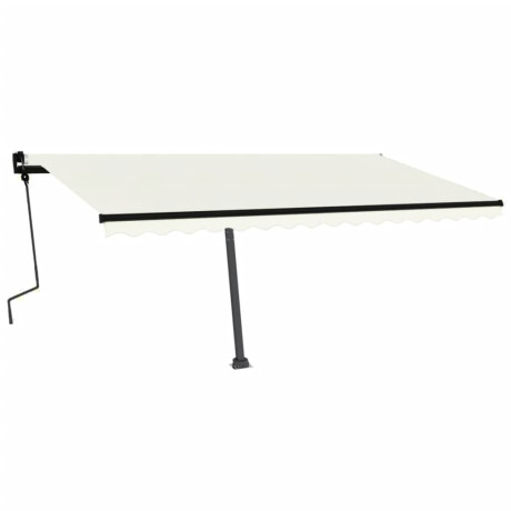 vidaXL Luifel vrijstaand handmatig uittrekbaar 450x300 cm crèmekleurig afbeelding3 - 1