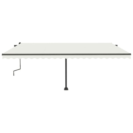 vidaXL Luifel vrijstaand handmatig uittrekbaar 500x350 cm crèmekleurig afbeelding3 - 1