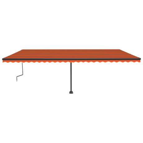 vidaXL Luifel handmatig uittrekbaar met LED 600x350 cm oranje en bruin afbeelding3 - 1