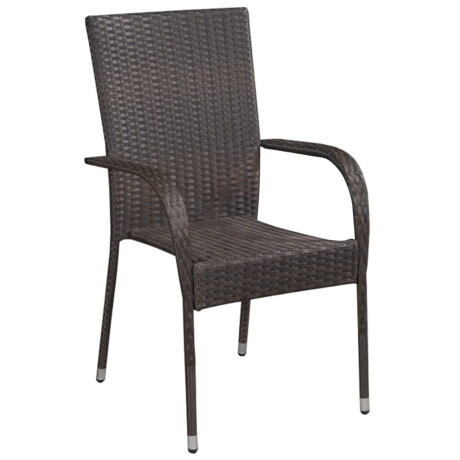vidaXL 5-delige Tuinset poly rattan bruin afbeelding3 - 1