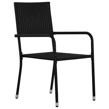 vidaXL 3-delige Tuinset poly rattan zwart afbeelding3 - 1