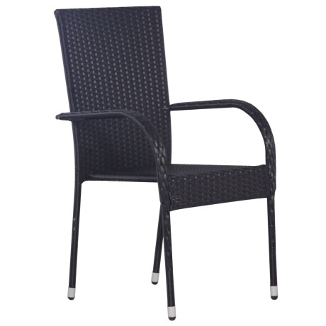 vidaXL 9-delige Tuinset poly rattan zwart afbeelding3 - 1