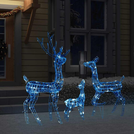 vidaXL Kerstversiering rendierfamilie 300 LED's blauw acryl afbeelding3 - 1