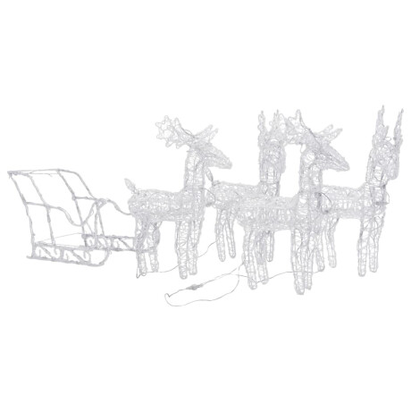 vidaXL Kerstdecoratie rendieren en slee 280x28x55 cm acryl afbeelding3 - 1