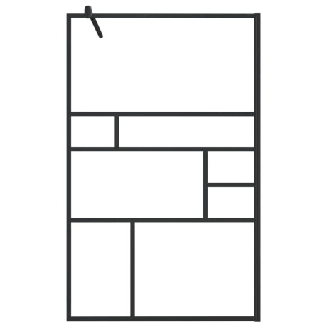 vidaXL Inloopdouchewand 100x195 cm ESG-glas transparant en zwart afbeelding3 - 1