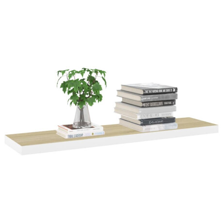 vidaXL Wandschappen zwevend 4 st 90x23,5x3,8 cm MDF eikenkleurig wit afbeelding3 - 1