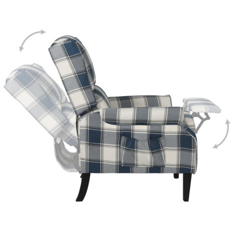 vidaXL Fauteuil stof blauw afbeelding3 - 1