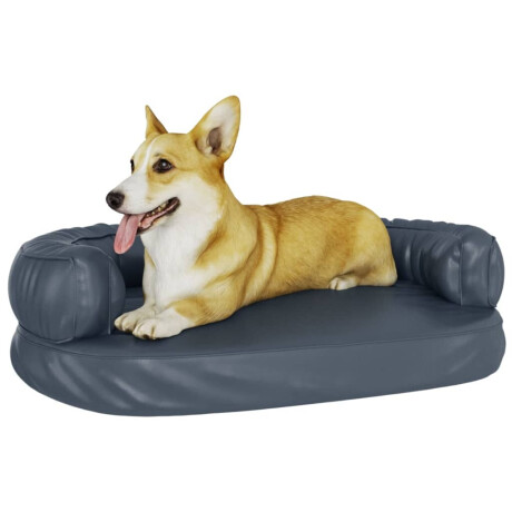 vidaXL Hondenmand ergonomisch schuim 75x53 cm kunstleer donkerblauw afbeelding3 - 1