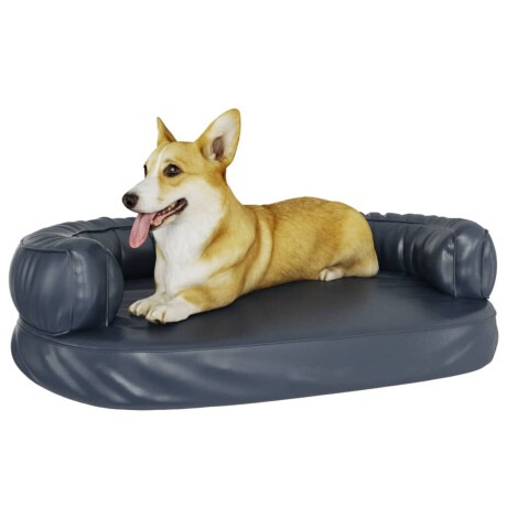 vidaXL Hondenmand ergonomisch schuim 88x65 cm kunstleer donkerblauw afbeelding3 - 1