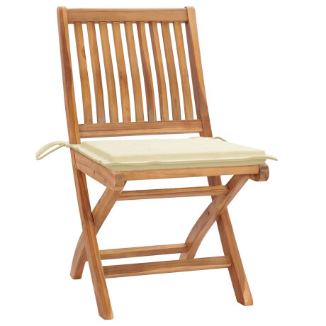 vidaXL Tuinstoelen 6 st inklapbaar met kussens massief teakhout afbeelding3 - 1