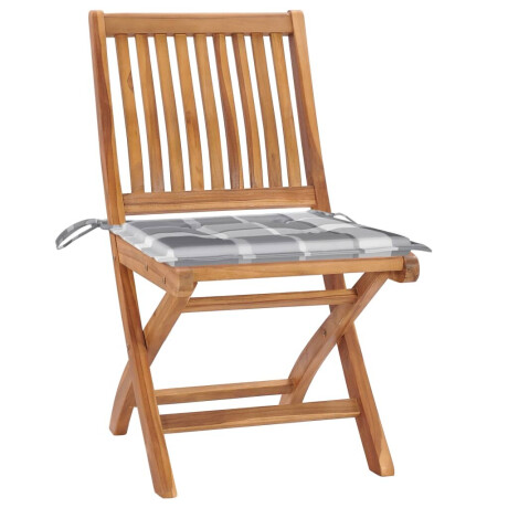 vidaXL Tuinstoelen 6 st inklapbaar met kussens massief teakhout afbeelding3 - 1