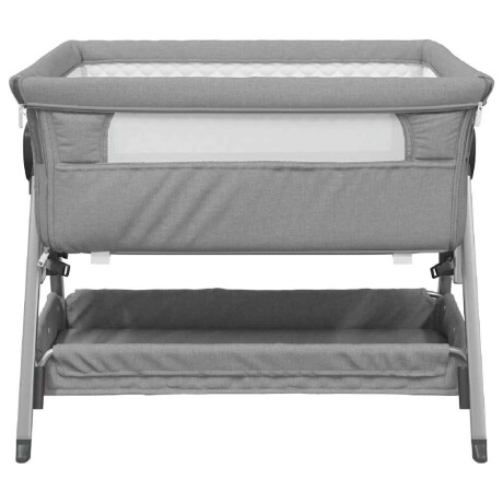 vidaXL Babybed met matras linnen lichtgrijs afbeelding3 - 1