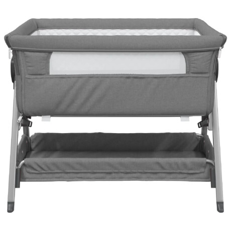 vidaXL Babybed met matras linnen donkergrijs afbeelding3 - 1