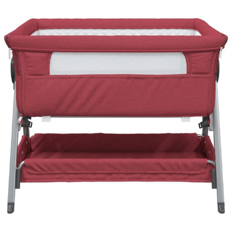 vidaXL Babybox met matras linnen rood afbeelding3 - 1