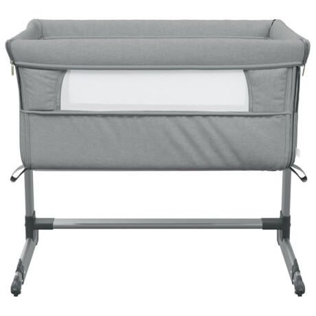 vidaXL Babybed met matras linnen lichtgrijs afbeelding3 - 1