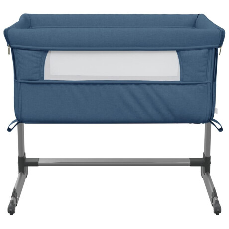 vidaXL Babybox met matras linnen marineblauw afbeelding3 - 1