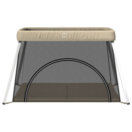 vidaXL Babybox met matras linnen taupe afbeelding3 - 1