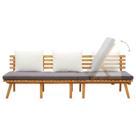 vidaXL Tuinslaapbank 200x65 cm massief acaciahout afbeelding3 - 1