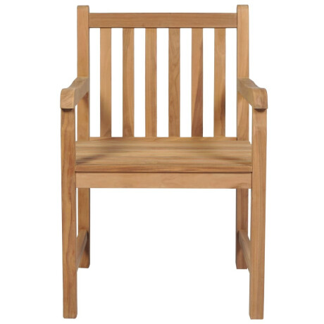 vidaXL Tuinstoelen 6 st met grijs geruite kussens massief teakhout afbeelding3 - 1