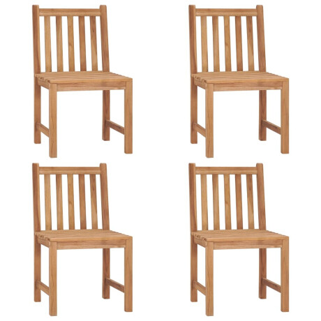 vidaXL Tuinstoelen 4 st met kussens massief teakhout afbeelding3 - 1